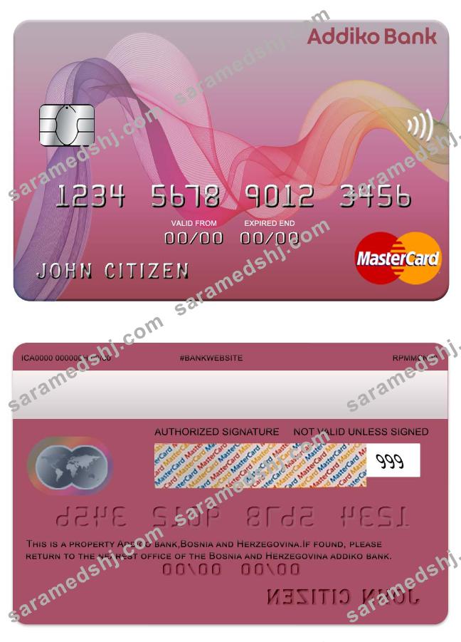 Bosnia and Herzegovina Addiko bank mastercard